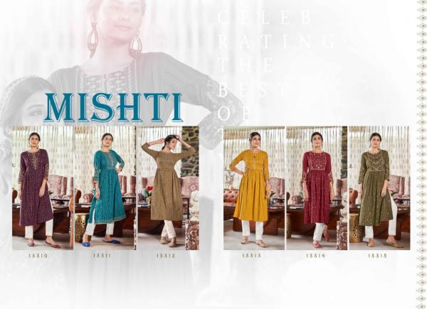 Kalaroop Mishti Rayon  Fancy Wear Embroidery Kurti Collection